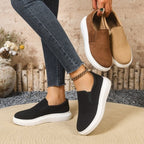 Damen Slip-On Sneakers mit atmungsaktiver Oberflächenstruktur und rutschfester Sohle