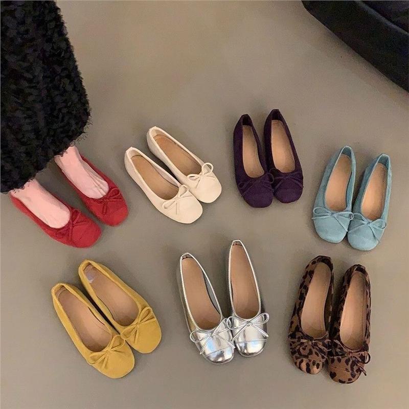 Damen Ballerinas mit glänzender Oberfläche und zierlichem Schleifendetail R&B