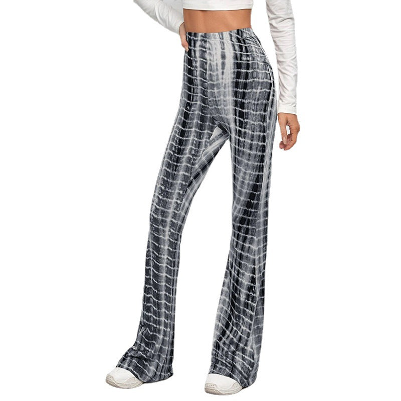 Damen Flared Leggings mit modischem Batik-Design R&B