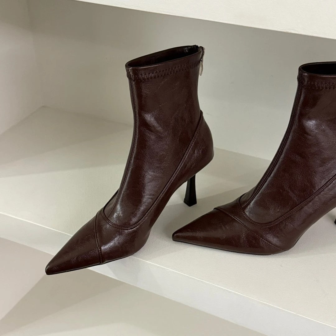 Damen Stiefeletten aus hochwertigem Leder mit elegantem Spitzenabsatz R&B