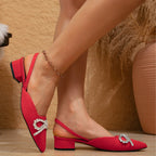 Damen Slingback Pumps mit funkelndem Schleifen-Design R&B