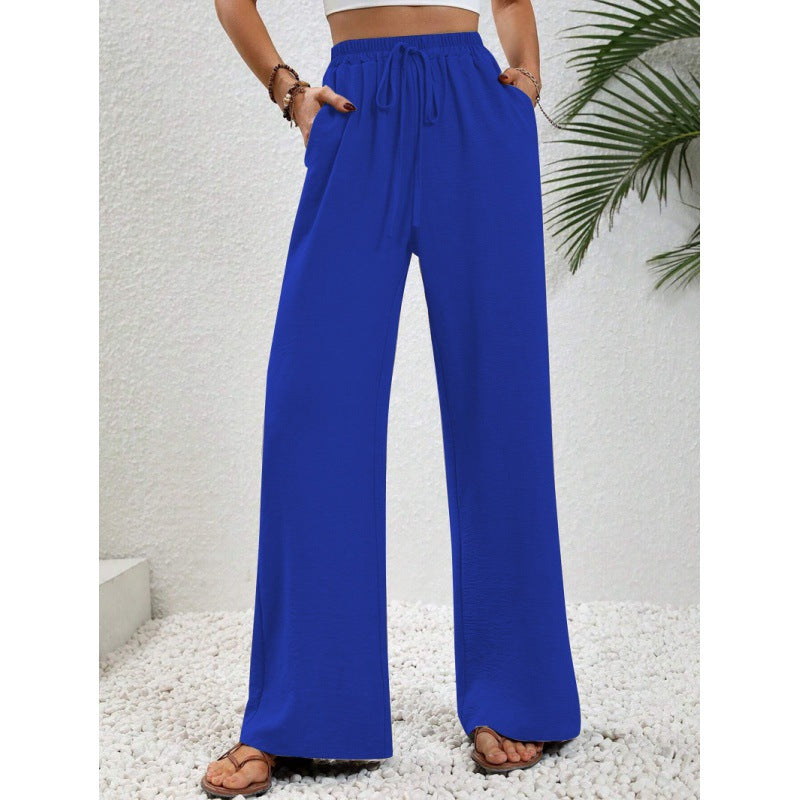 Damen luftige Paltz-Hose mit elastischem Bund und praktischen Taschen R&B