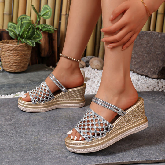 Damen modische Keil-Sandalen mit Netzdesign R&B