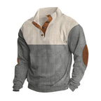 Herren nan Troyer Strickpullover mit Rippstruktur und Ellenbogen-Patches R&B