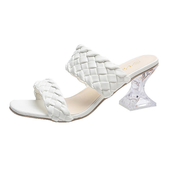 Damen elegante und modische Sandalen mit geflochtenem Design R&B