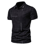 Herren Poloshirt mit modernem grafischen Druck und atmungsaktiven Eigenschaften