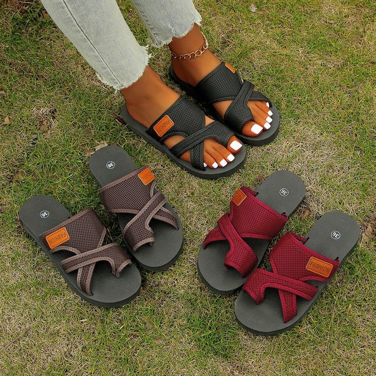 Damen Komfortable Freizeit-Sandalen mit elastischen Riemen R&B