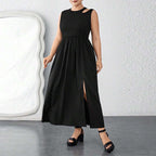 Damen Maxikleid mit seitlichem Schlitz und elegantem Design R&B