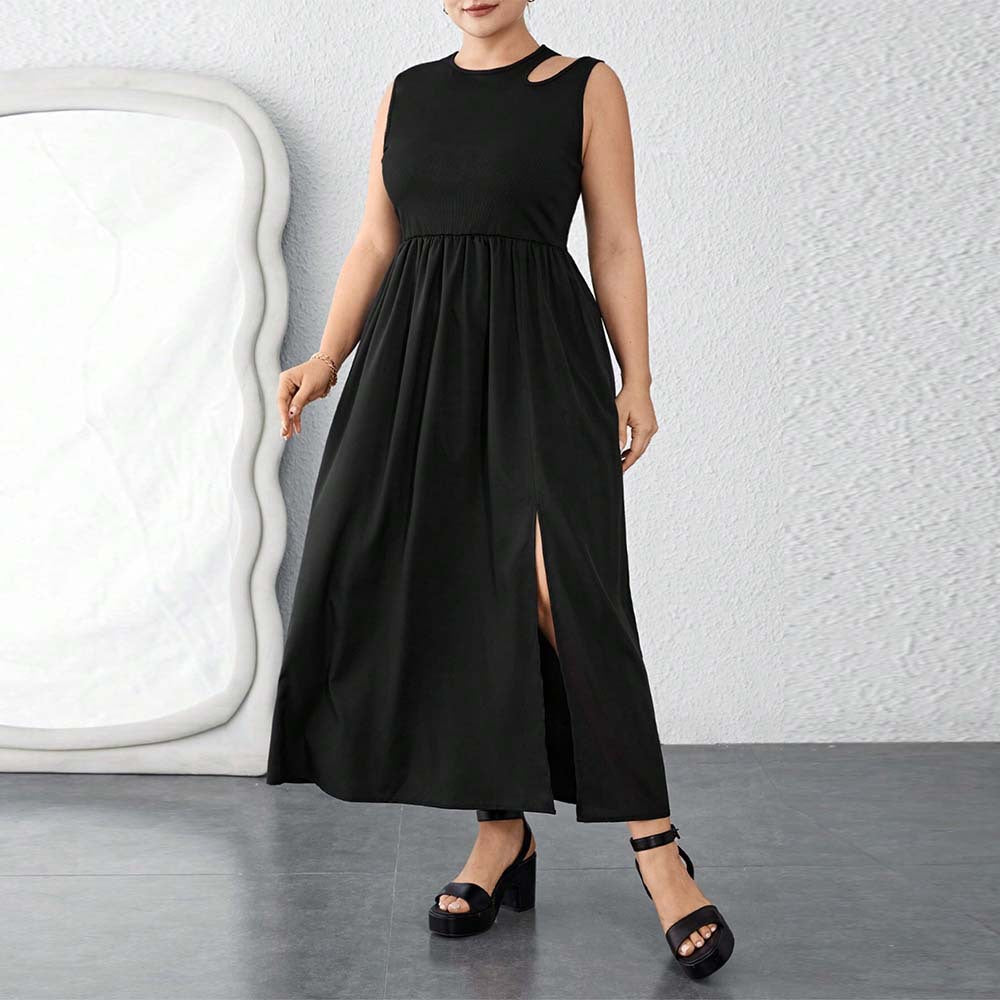 Damen Maxikleid mit seitlichem Schlitz und elegantem Design R&B