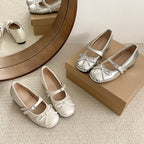 Damen elegante Mary Jane Ballerinas mit modischem Schleifenakzent R&B