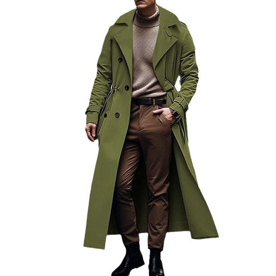 Herren eleganter, minimalistischer Langmantel R&B