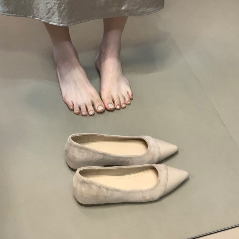 Damen spitze Ballerinas mit elegantem Velvet-Obermaterial R&B