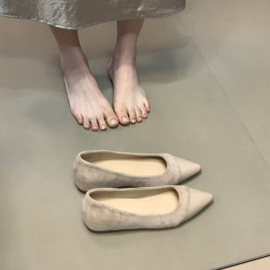 Damen spitze Ballerinas mit elegantem Velvet-Obermaterial R&B