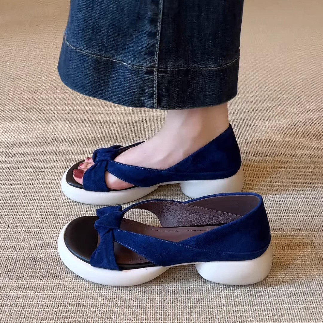 Damen Sandalen mit dekorativem Knoten und komfortabler Sohle R&B