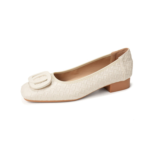 Damen Ballerinas mit schickem Reliefmuster und modischem Schnallenakzent R&B