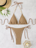Damen Geflochtener Bikinis mit charmanten Details R&B
