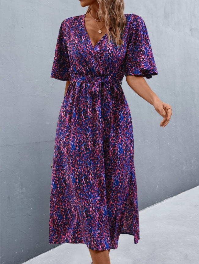 Damen Wickelkleid mit vorteilhaftem V-Ausschnitt und Taillengürtel R&B