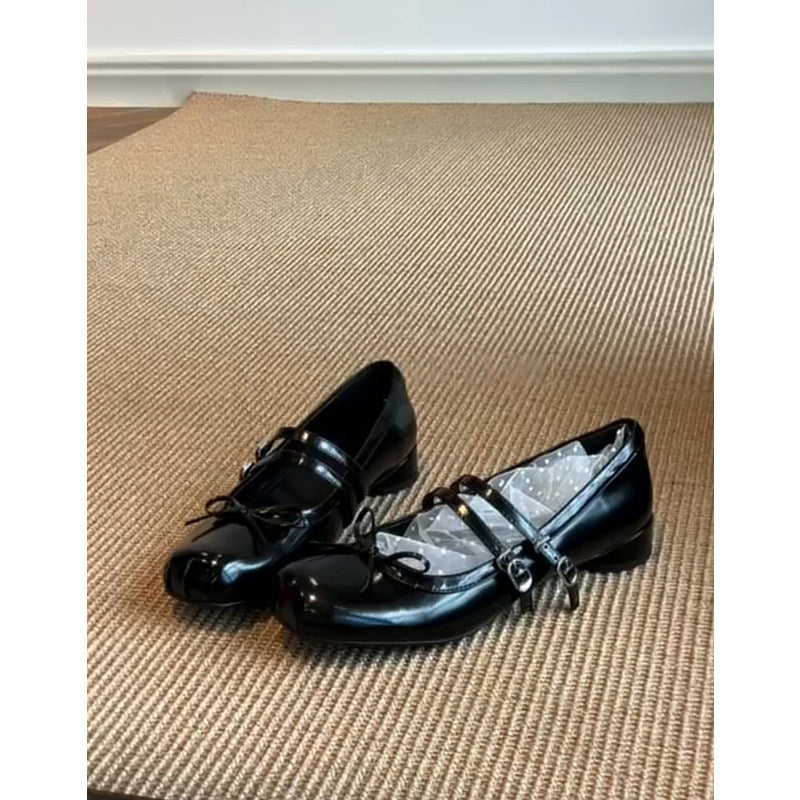 Damen elegante Ballerinas mit doppelt geschnalltem Riemchen und hübschem Schleifendetail R&B