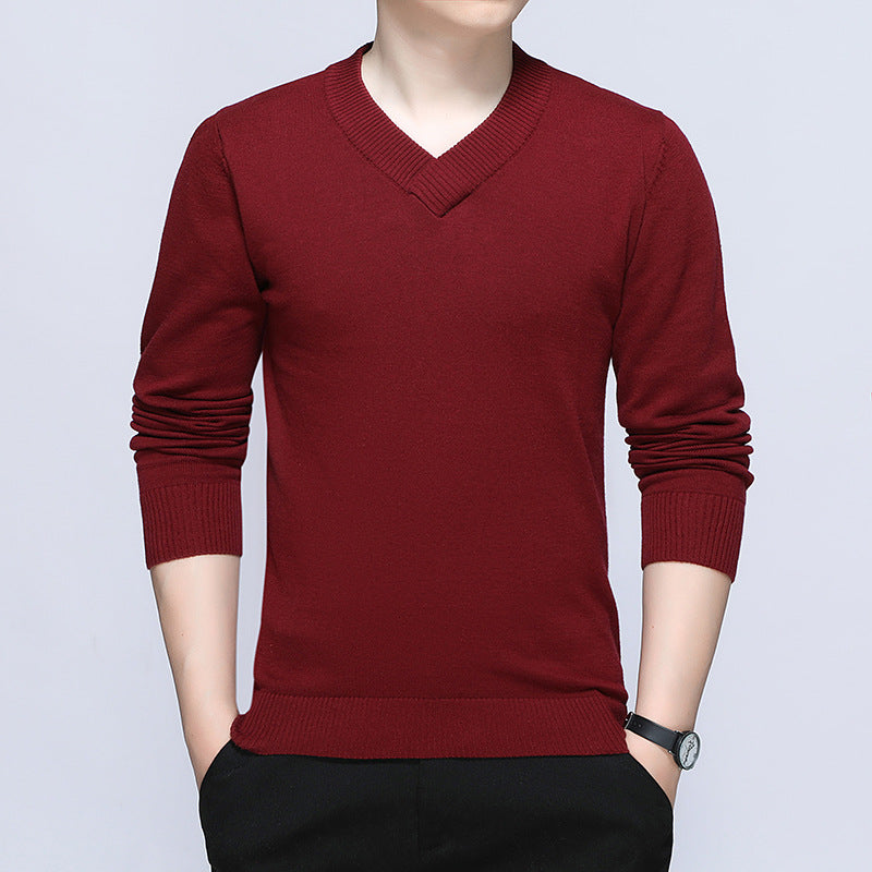 Herren eleganter Pullover mit V-Ausschnitt und feiner Strickstruktur R&B