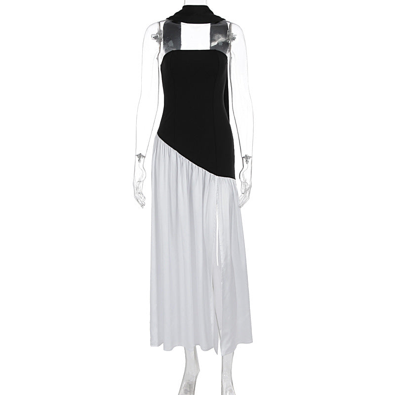 Damen Maxi-Kleid mit elegantem schulterfreiem Design und asymmetrischem Schnitt R&B