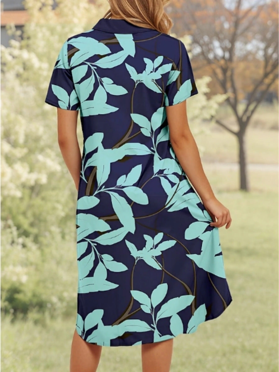 Damen Polo-Kleid mit floralem Design und komfortablem Schnitt R&B