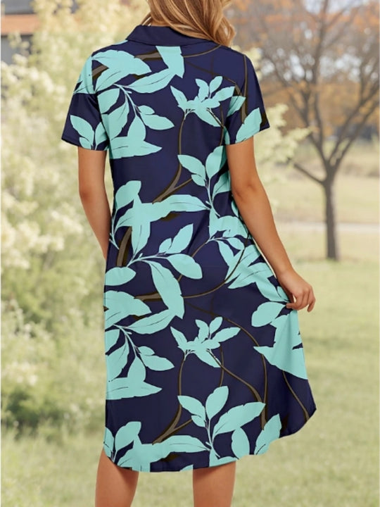 Damen Polo-Kleid mit floralem Design und komfortablem Schnitt R&B