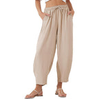 R&B | Locker lässige Neun-Punkt-Hose mit Kordelzug und elastischer Taille