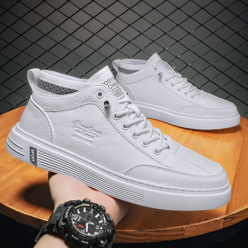 Damen Hohe Sneakers aus langlR&Bigem Kunstleder mit elastischem Kragen R&B