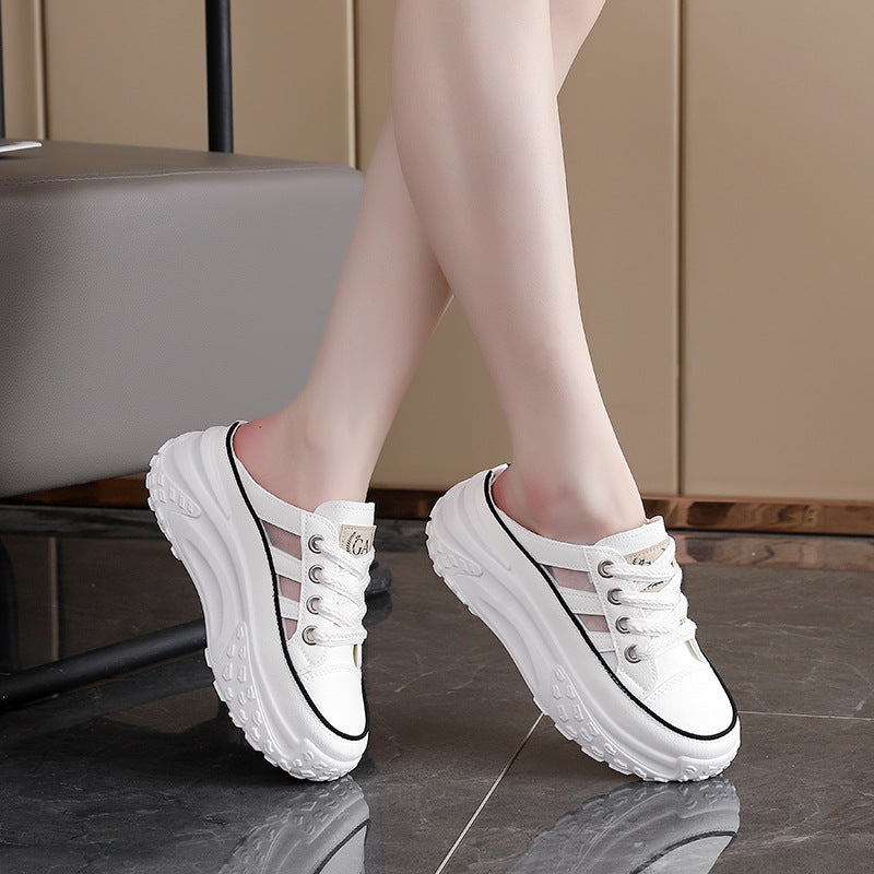 Damen bequeme Slip-On Sneakers mit atmungsaktiver Mesh-Oberfläche und rutschfester Sohle R&B