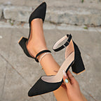 Damen Slingback-Pumps mit eleganter künstlerischer Struktur und komfortablem Blockabsatz R&B