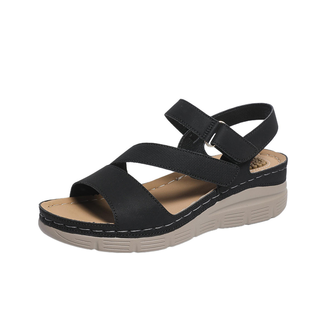 Damen Komfortable Wedge-Sandalen mit verstellbarem Riemendesign R&B
