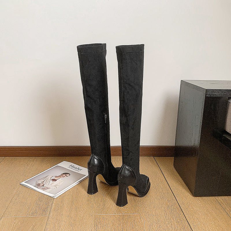 R&B | Über-die-Knie-Stiefel mit Blockabsatz