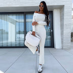 Damen elegantes Jumpsuit mit off-shoulder Design und langem Bein R&B