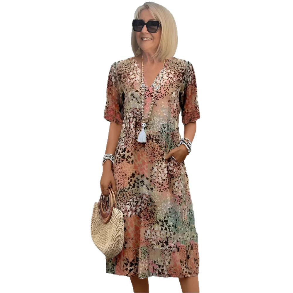 Damen Sommerliches Maxikleid mit floralem Design und praktischen Taschen R&B
