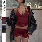 Damen Sportliches Oberteil und Shorts-Set R&B