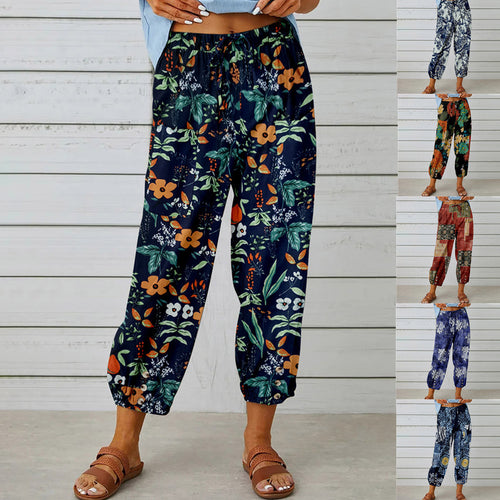 Damen Elegante Sommerhose mit floralem Muster und lockerem Schnitt R&B