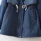 Damen Urbanes Denim Parka mit warmem Innenfutter und Kapuze R&B