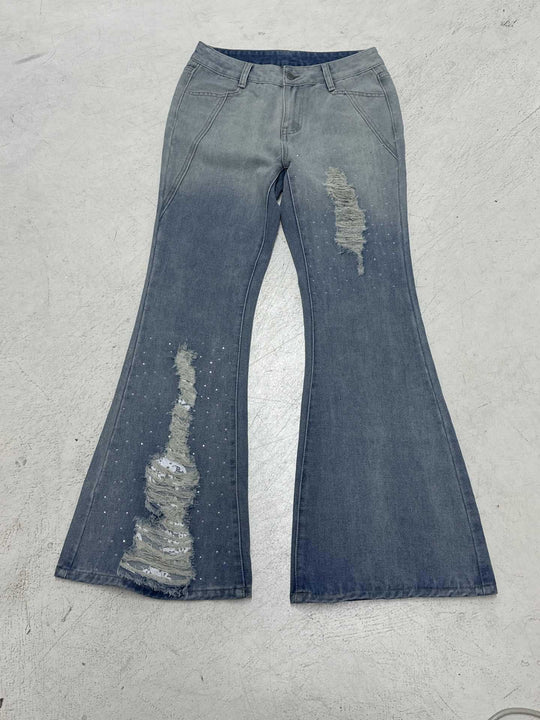 Damen Schlagjeans mit modischen Destroyed-Details und komfortablem Sitz R&B