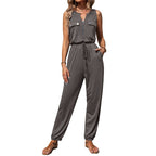 Damen Jumpsuit mit funktionalen Taschen und modischem Reißverschluss R&B