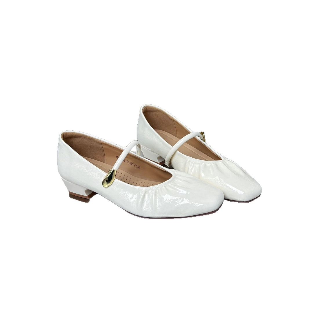 Damen elegante Ballerinas mit dekorativem Riemen und hohem Glanzfinish R&B
