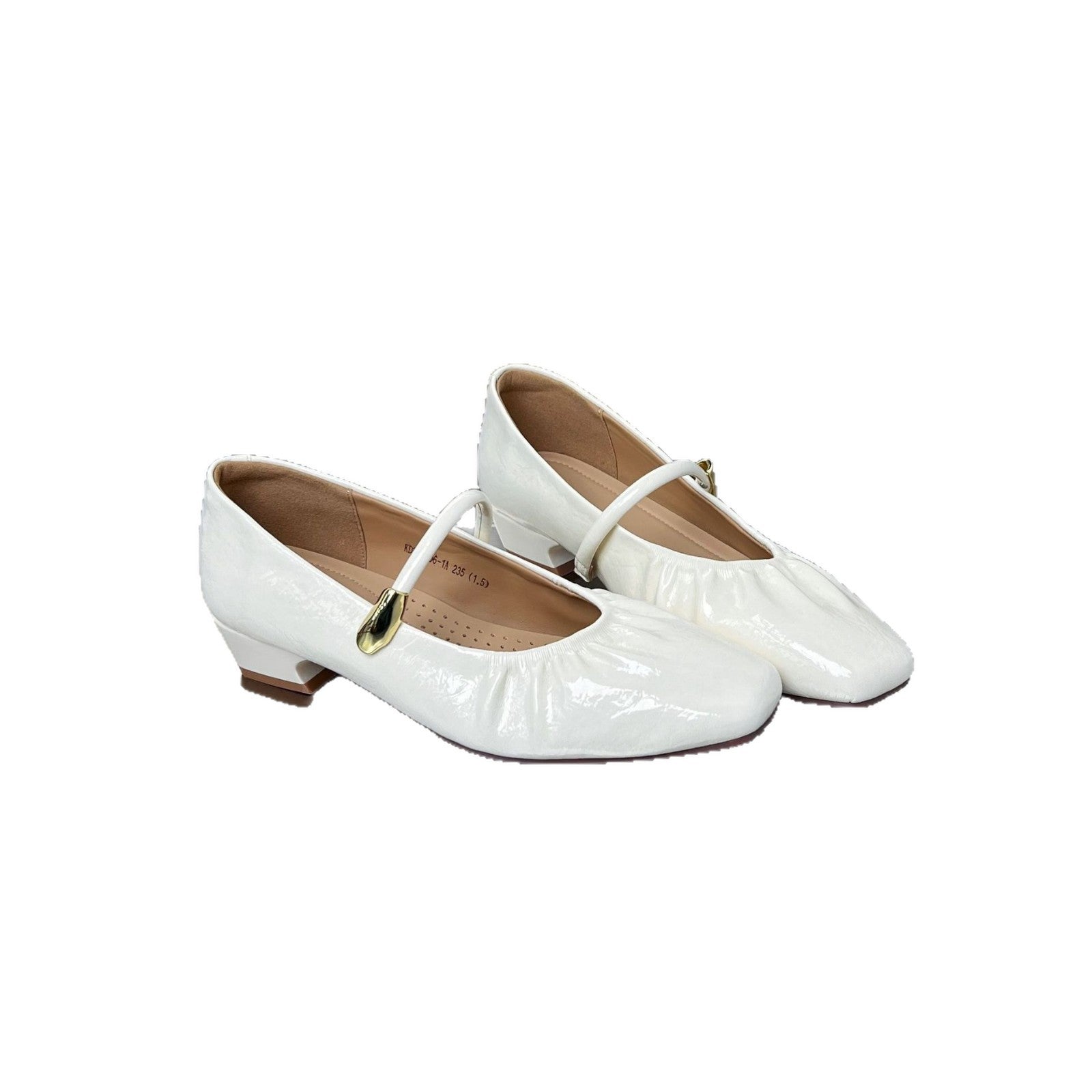 Damen elegante Ballerinas mit dekorativem Riemen und hohem Glanzfinish R&B