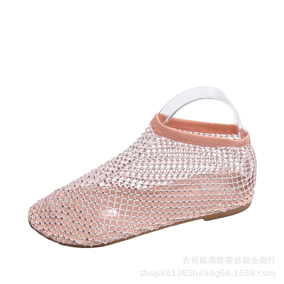 Damen elegante Netzsandalen mit funkelnden Strass-Applikationen R&B