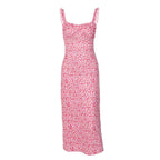 Damen Midi-Kleid mit fröhlichem Punktmuster und Raffdetails R&B