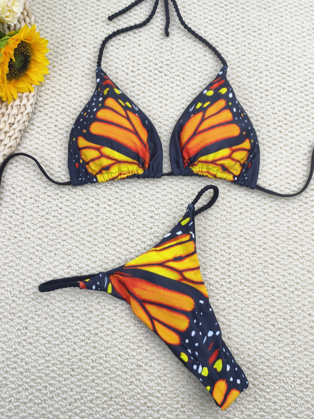Damen Bikini-Set mit trendigem Schmetterlingsdesign und verstellbaren Bändern R&B