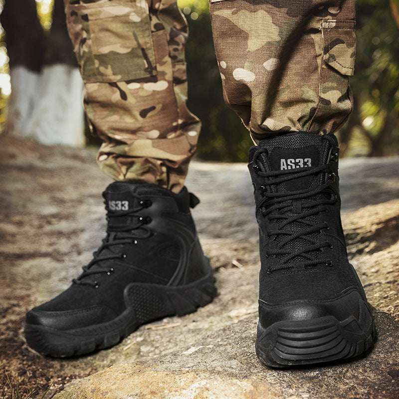 Herren taktische Einsatzstiefel mit rutschfester Sohle und atmungsaktivem Obermaterial R&B