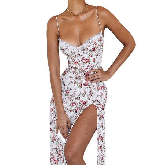 Damen Blumenkleid mit Spitze R&B
