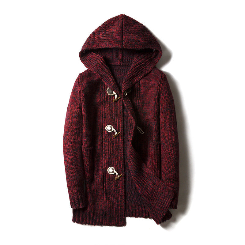 Damen Strickjacke mit Kapuze und großen Taschen R&B
