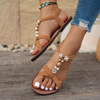 Damen Elegante Zehentrenner-Sandalen mit funkelnden Schmuckdetails R&B