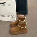 Damen bequeme Winterstiefel mit modischem Kragenabschluss R&B