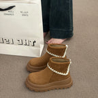 Damen bequeme Winterstiefel mit modischem Kragenabschluss R&B